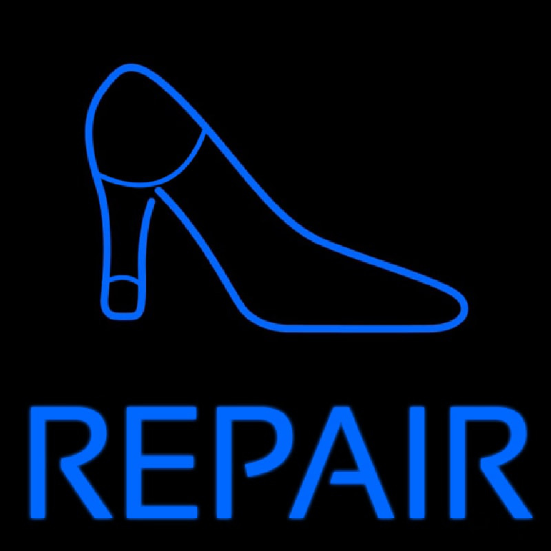 Blue Shoe Repair With Sandal Neonskylt