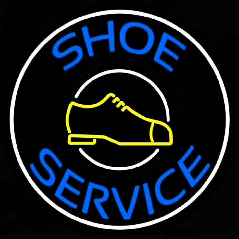 Blue Shoe Service Neonskylt