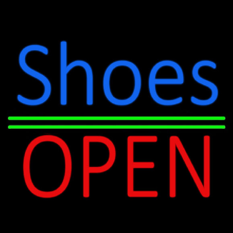 Blue Shoes Open With Line Neonskylt