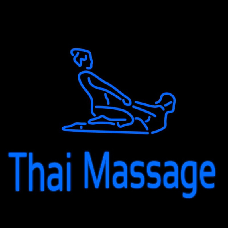 Blue Thai Massage Logo Neonskylt