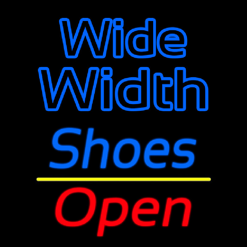 Blue Wide Width Shoes Open Neonskylt