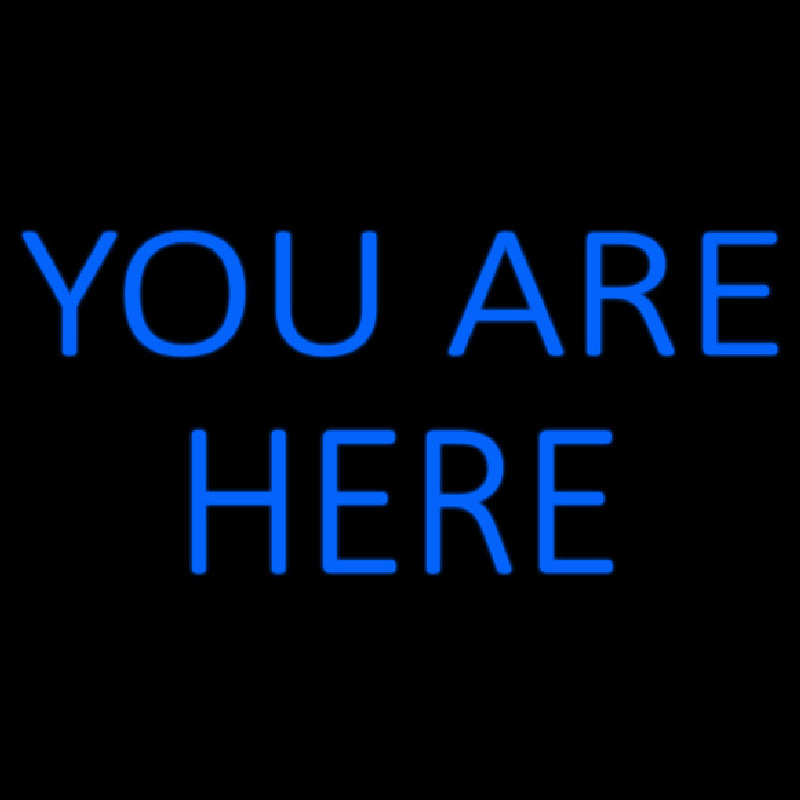 Blue You Are Here Check In Neonskylt