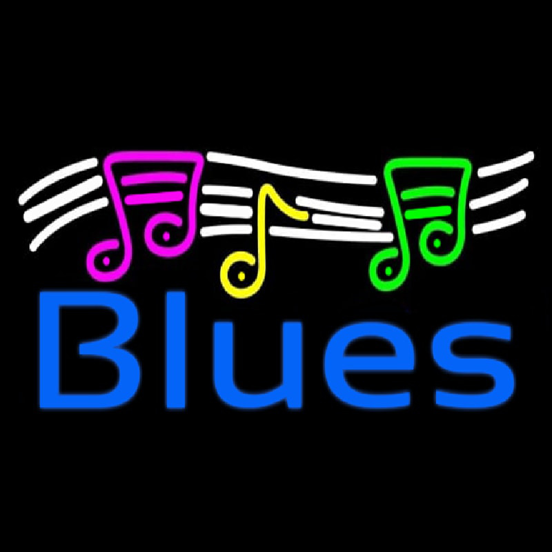 Blues With Musical Note 1 Neonskylt