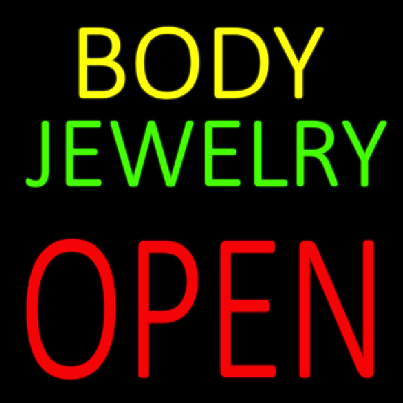 Body Jewelry Open Block Neonskylt