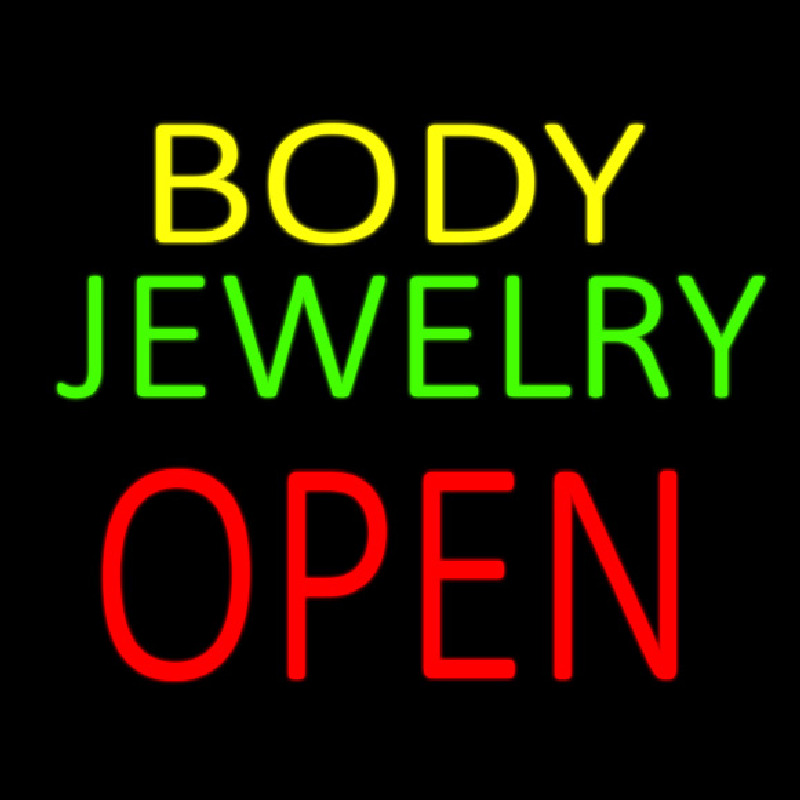 Body Jewelry Open In Block Neonskylt