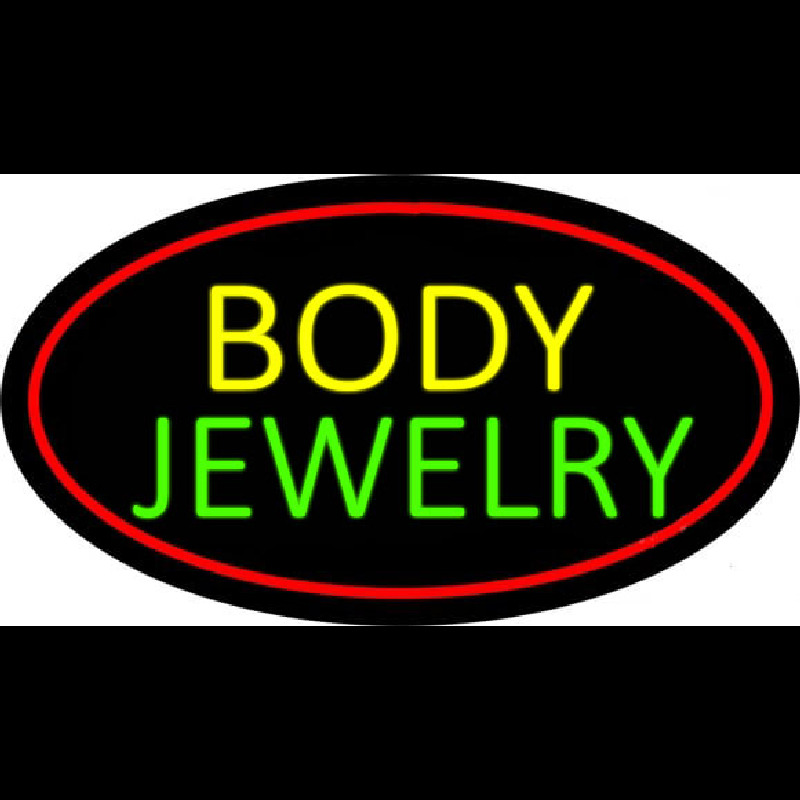 Body Jewelry Oval Red Neonskylt