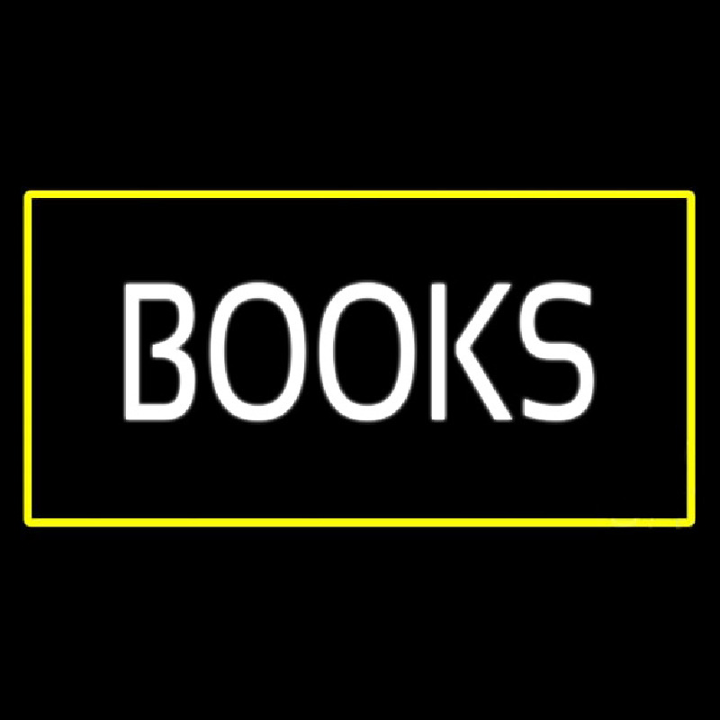 Books Yellow Border Neonskylt