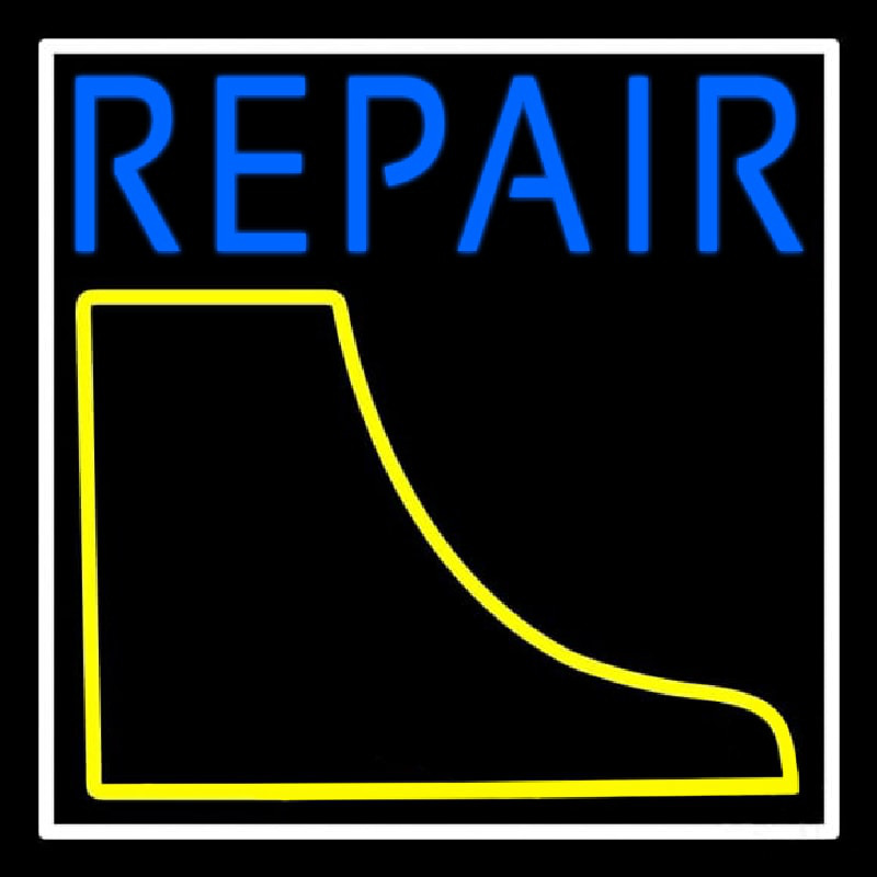 Boot Repair With White Border Neonskylt