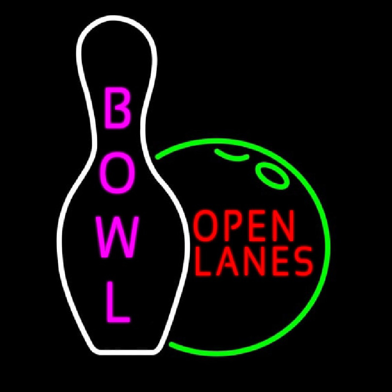 Bowl Open Lanes Neonskylt