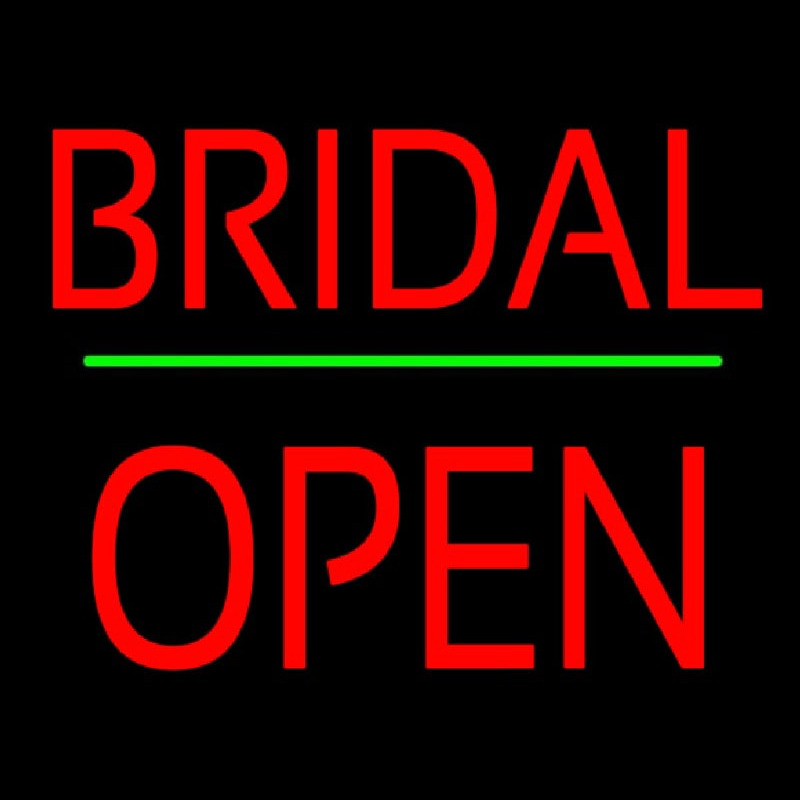 Bridal Block Open Green Line Neonskylt