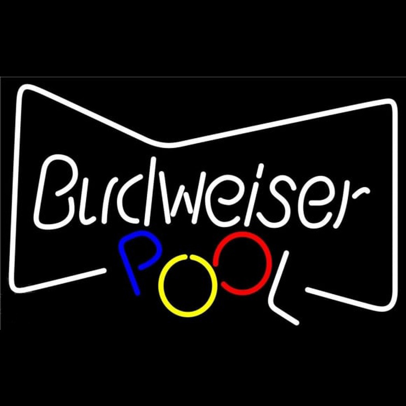 Bud Bowtie with Pool Ball Beer Sign Neonskylt