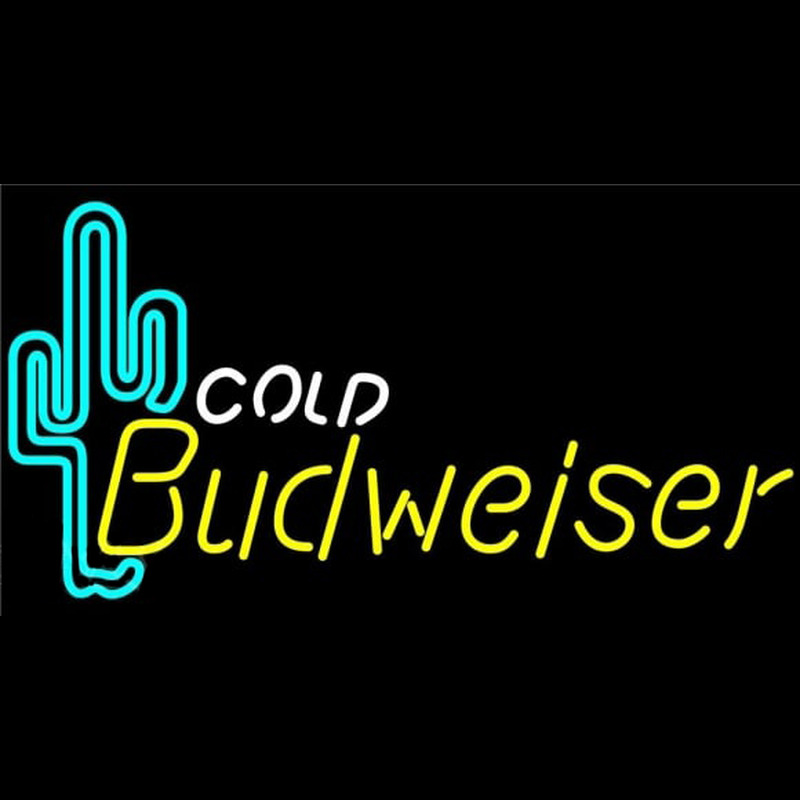 Bud Cold Cactus Beer Sign Neonskylt