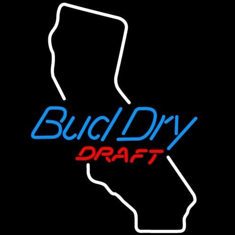 Bud Dry California Beer Sign Neonskylt