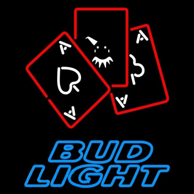 Bud Light Ace And Poker Beer Sign Neonskylt