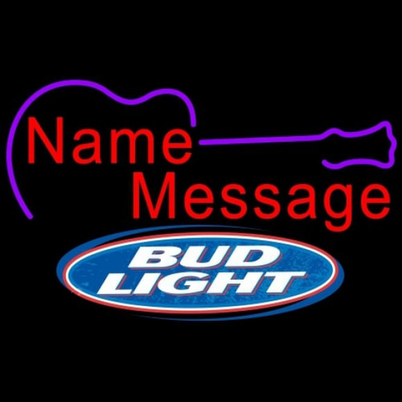 Bud Light Acoustic Guitar Beer Sign Neonskylt