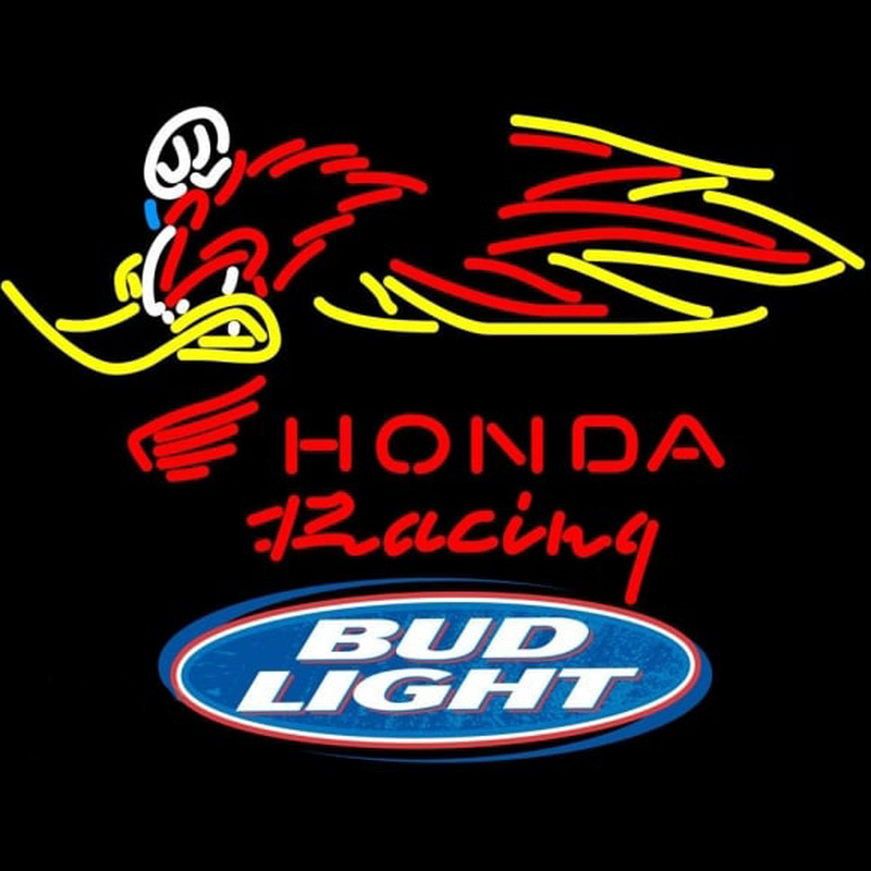 Bud Light Logo Honda Racing Woody Woodpecker Crf 250450 Beer Sign Neonskylt