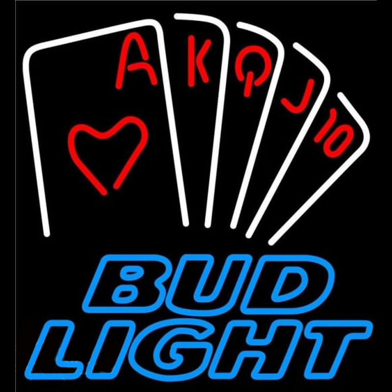 Bud Light Poker Series Beer Sign Neonskylt