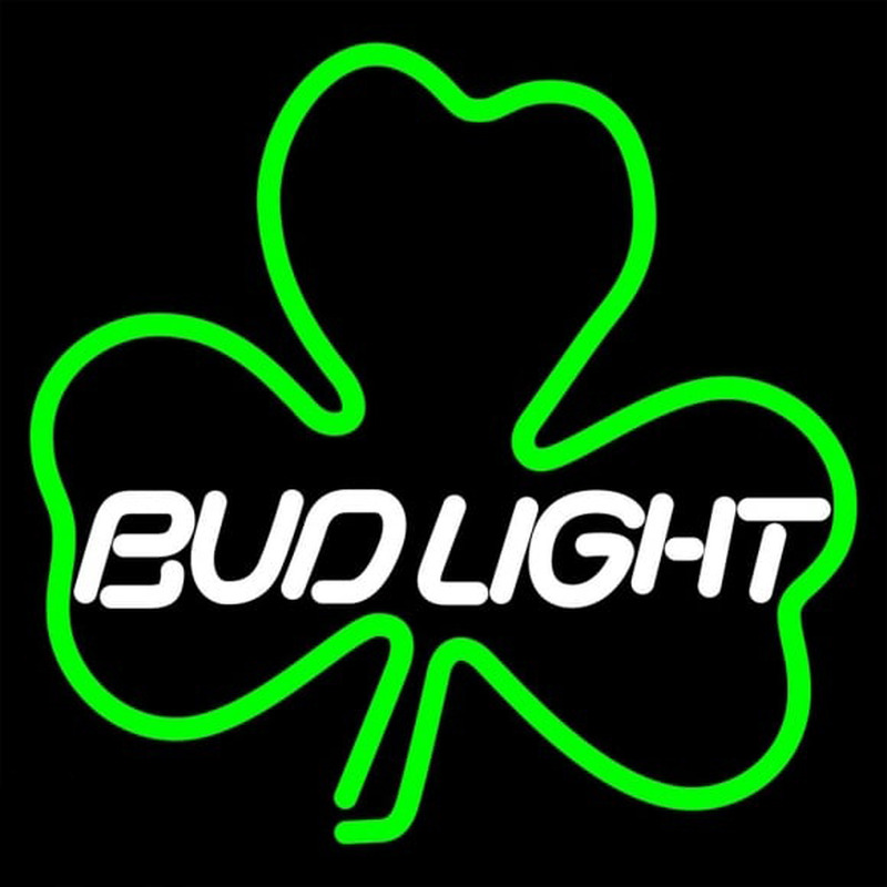 Budlight Green Clover Beer Sign Neonskylt