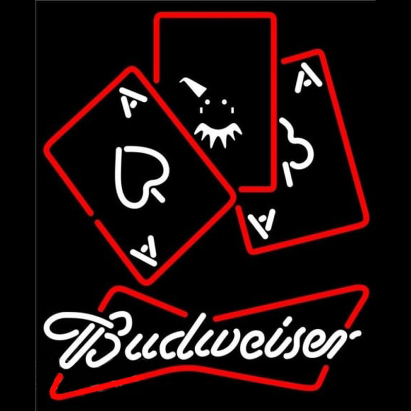 Budweiser Ace And Poker Beer Sign Neonskylt