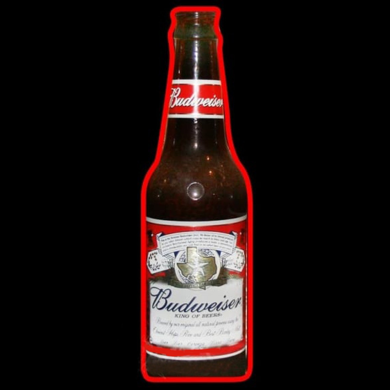 Budweiser Bottle Beer Sign Neonskylt