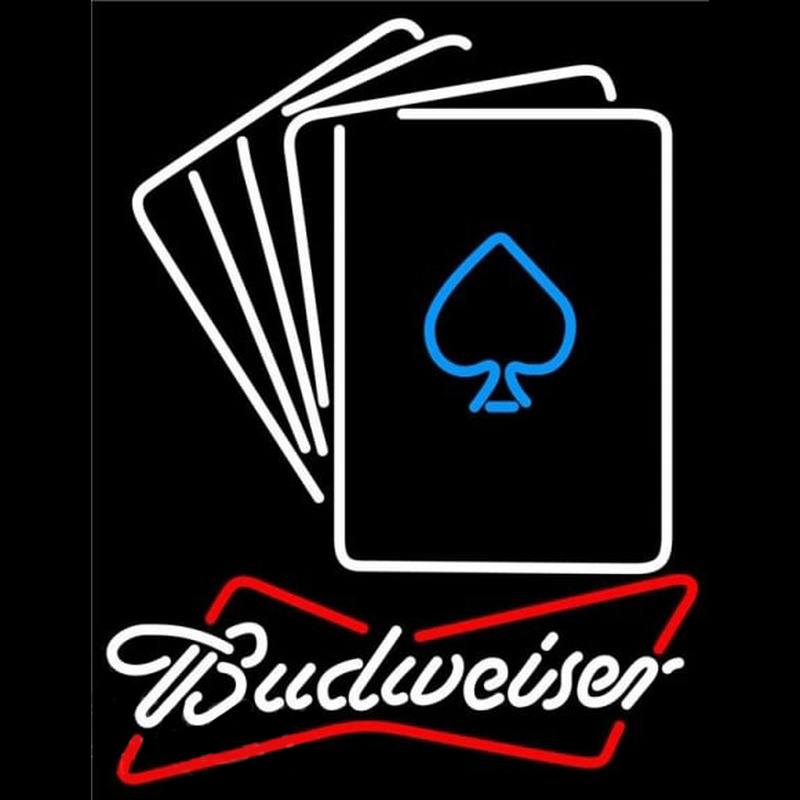 Budweiser Cards Beer Sign Neonskylt