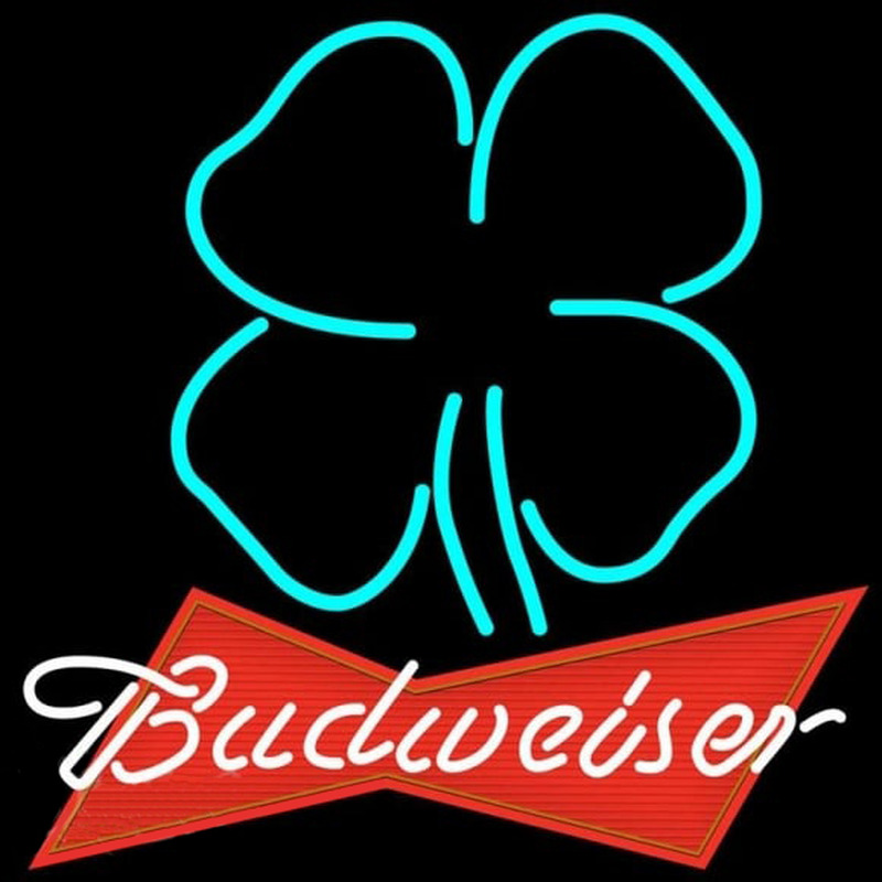 Budweiser Clover Beer Sign Neonskylt