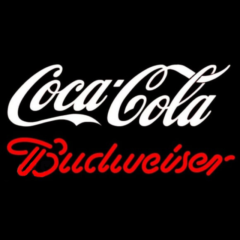 Budweiser Coca Cola White Beer Sign Neonskylt