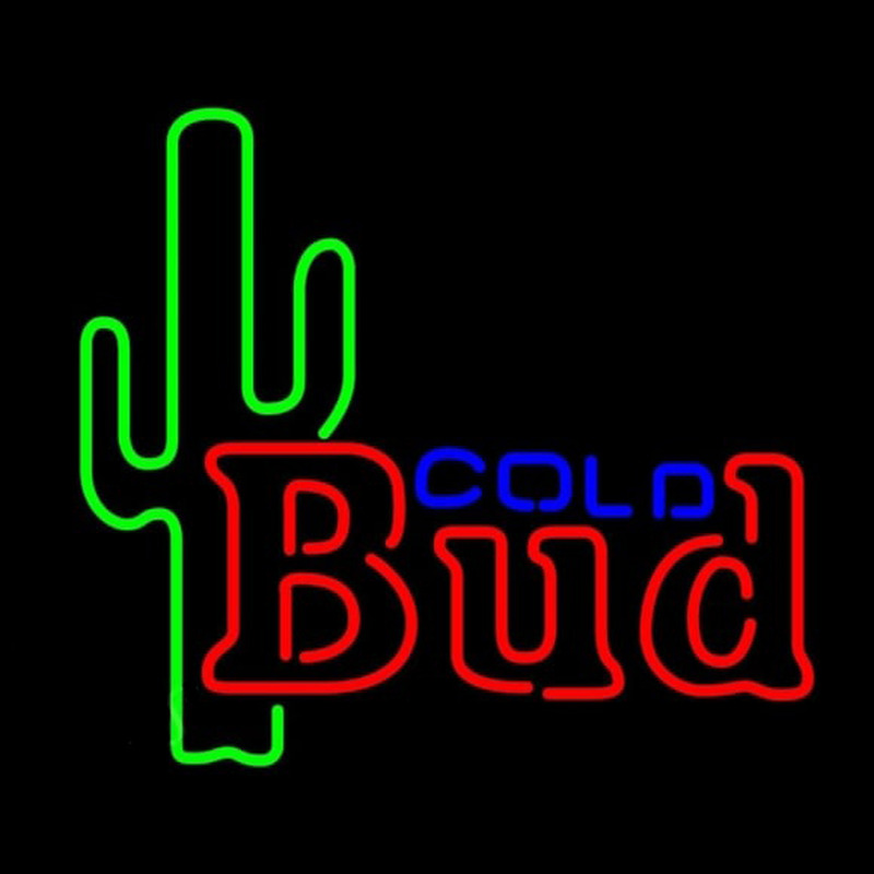 Budweiser Cold Cactus Beer Sign Neonskylt