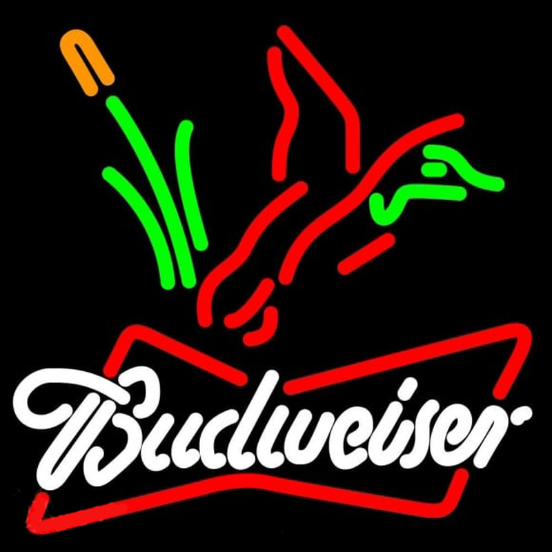 Budweiser Collectible Duck Hunting Beer Sign Neonskylt