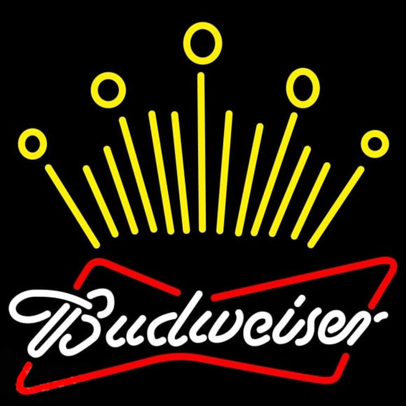 Budweiser Crown Beer Sign Neonskylt