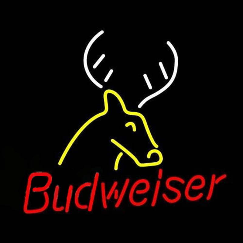 Budweiser Deer Beer Sign Neonskylt