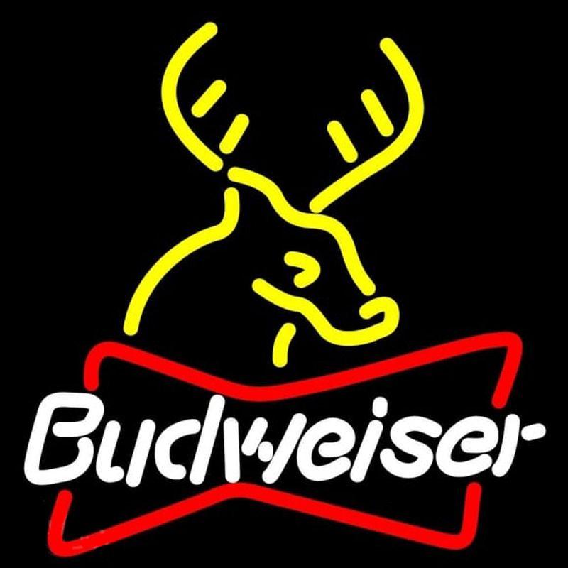 Budweiser Deer Beer Sign Neonskylt