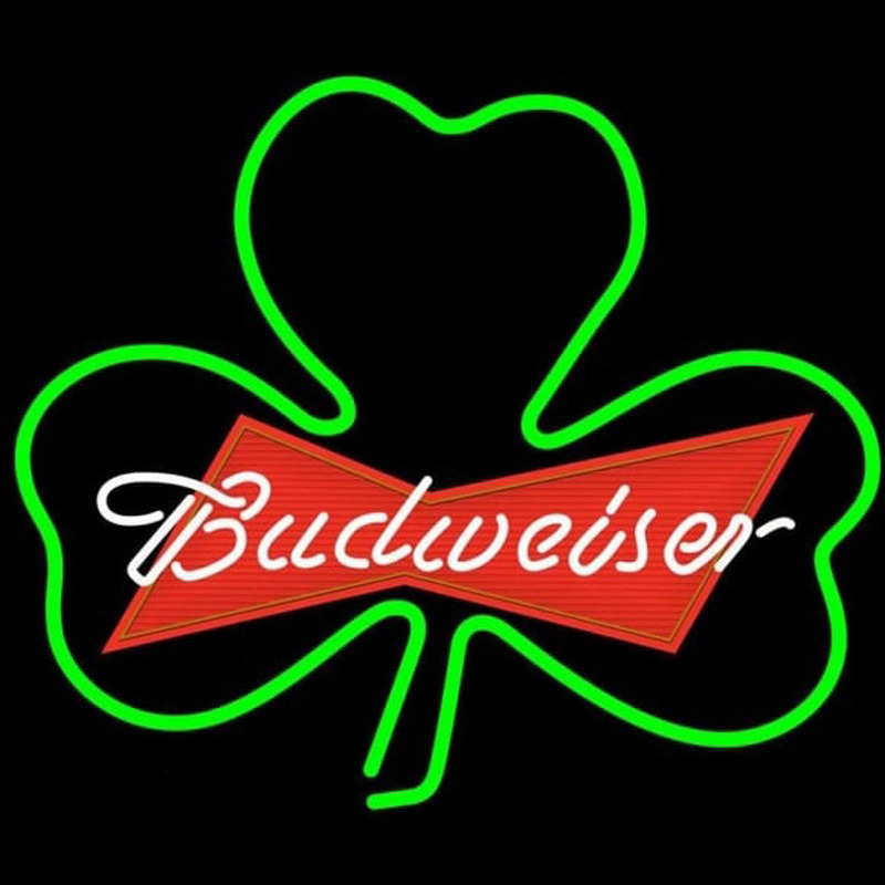 Budweiser Green Clover Beer Sign Neonskylt