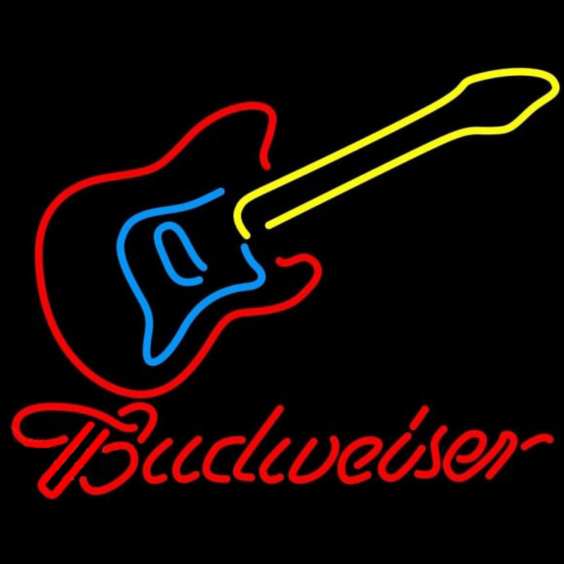 Budweiser Guitar Beer Sign Neonskylt