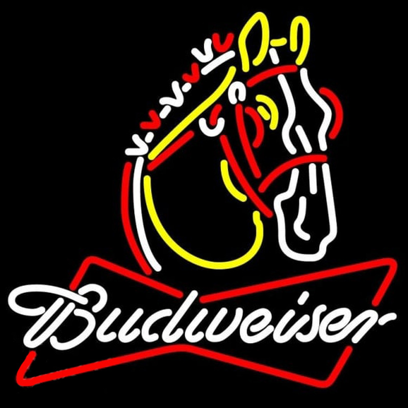 Budweiser Horse Beer Sign Neonskylt