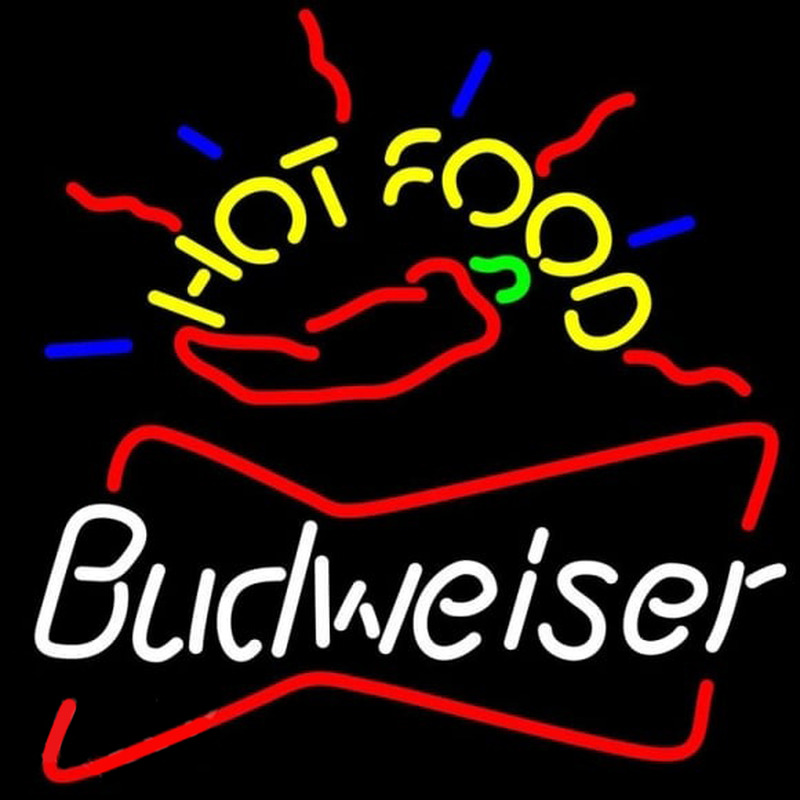 Budweiser Hot Food Beer Sign Neonskylt