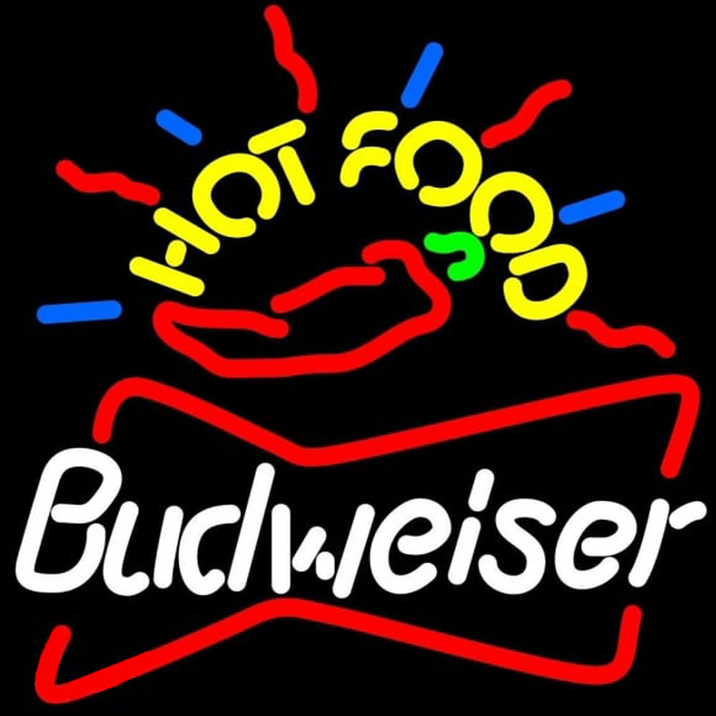 Budweiser Hot Food Beer Sign Neonskylt