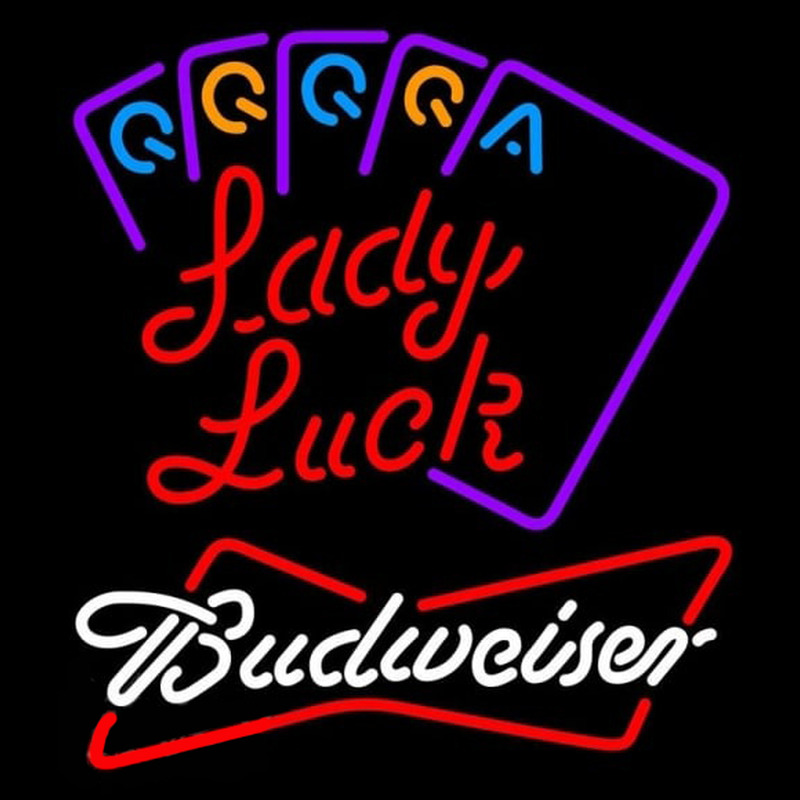 Budweiser Lady Luck Series Beer Sign Neonskylt