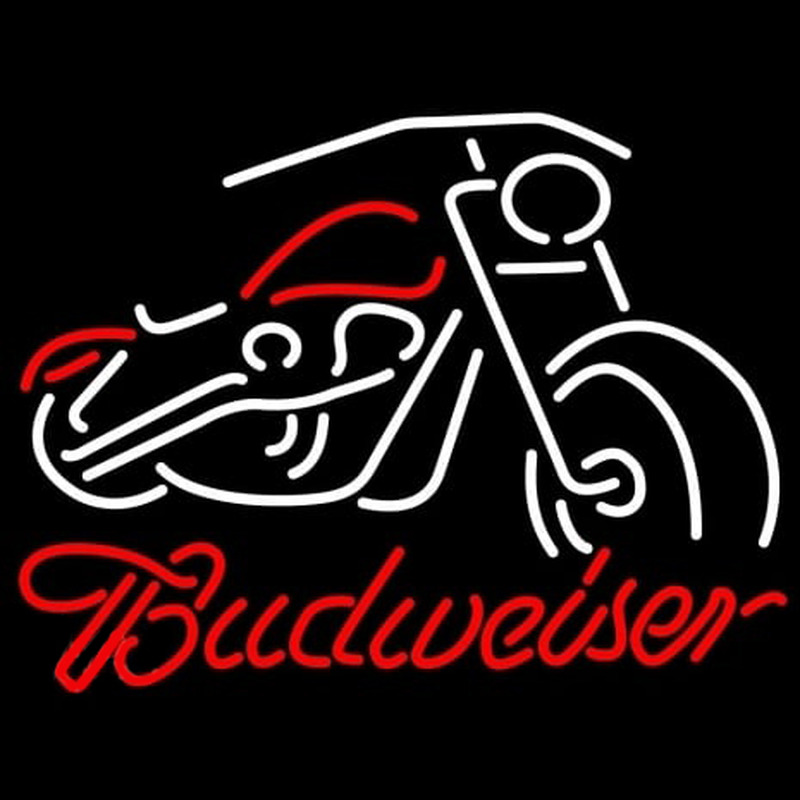 Budweiser Motorcycle Neonskylt