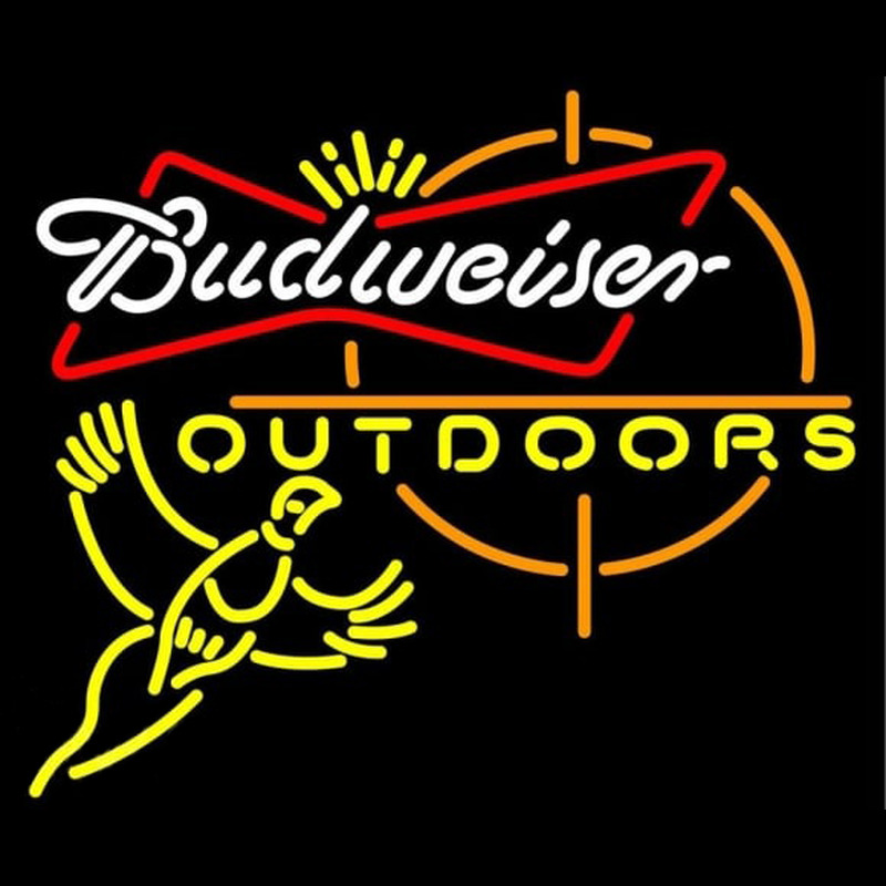 Budweiser Outdoors Pheasant Hunting Beer Sign Neonskylt