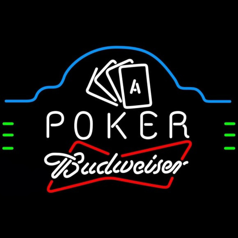 Budweiser Poker Ace Cards Beer Sign Neonskylt