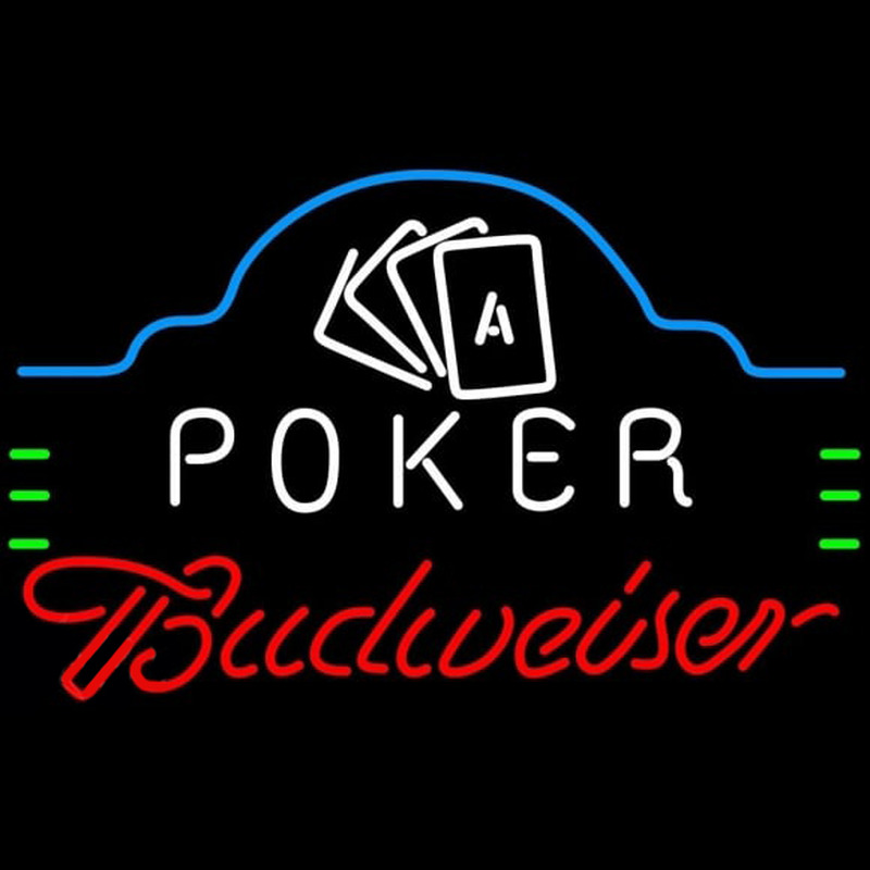 Budweiser Poker Ace Cards Beer Sign Neonskylt