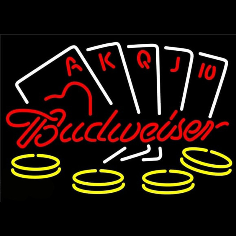 Budweiser Poker Ace Series Beer Sign Neonskylt