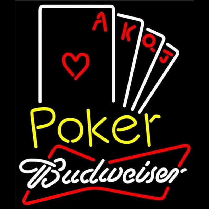 Budweiser Poker Ace Series Beer Sign Neonskylt