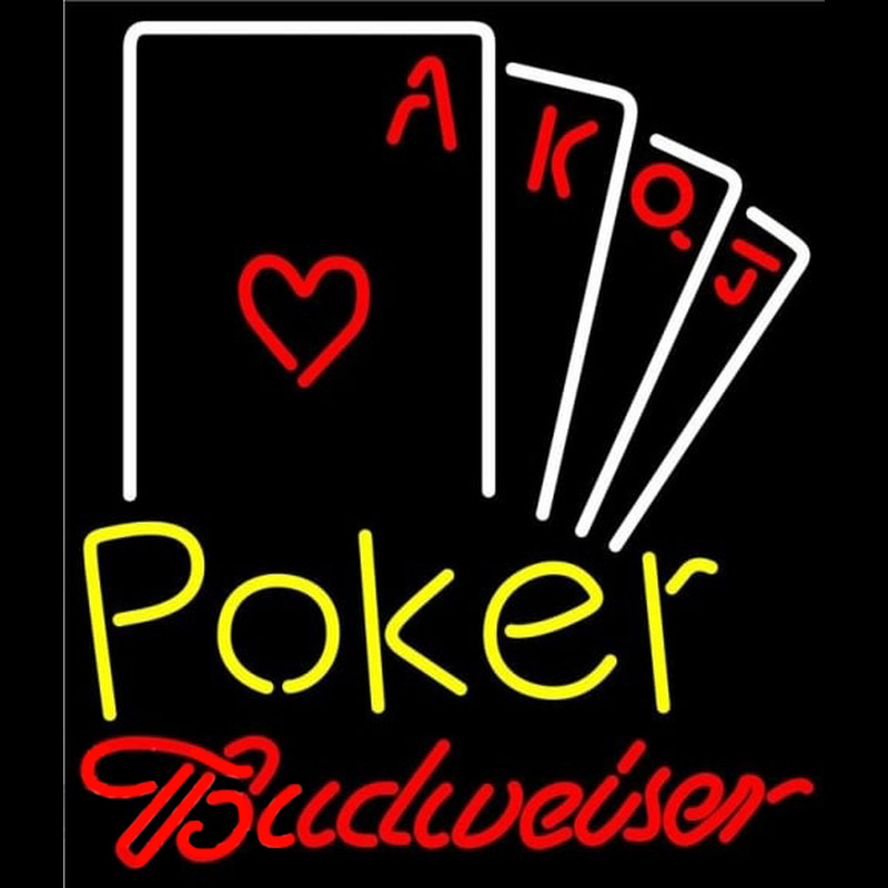 Budweiser Poker Ace Series Beer Sign Neonskylt