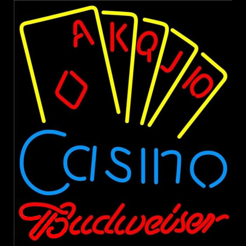 Budweiser Poker Casino Ace Series Beer Sign Neonskylt