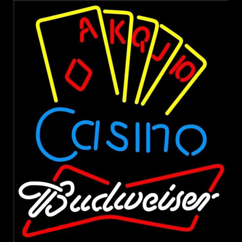 Budweiser Poker Casino Ace Series Beer Sign Neonskylt