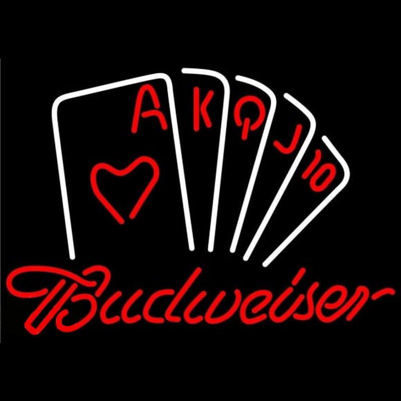 Budweiser Poker Series Beer Sign Neonskylt