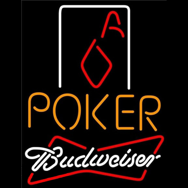 Budweiser Poker Squver Ace Beer Sign Neonskylt