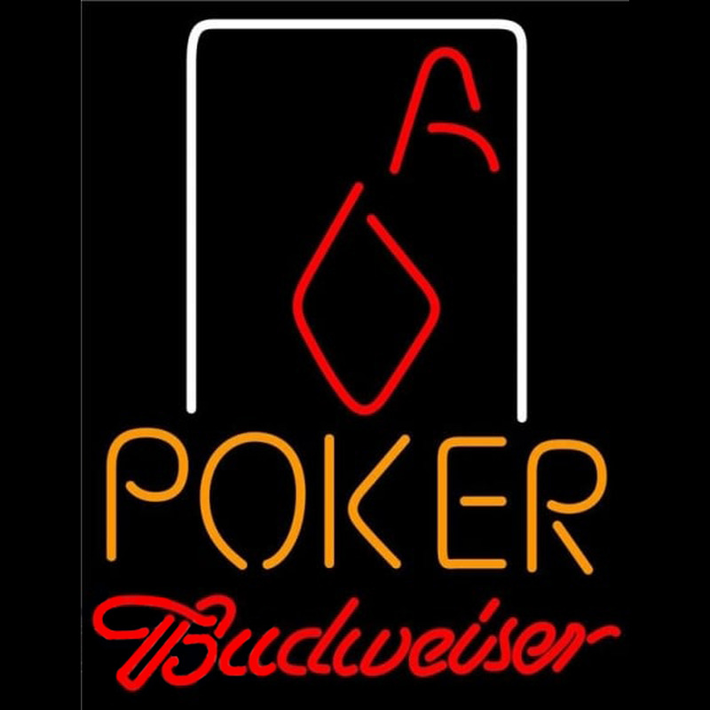 Budweiser Poker Squver Ace Beer Sign Neonskylt